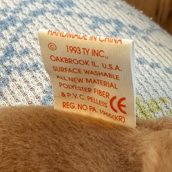 Ty Beanie Baby 1993 Cubbie The Bear PVC PELLETS, With Tag ERRORS RARE - Picture 6 of 11